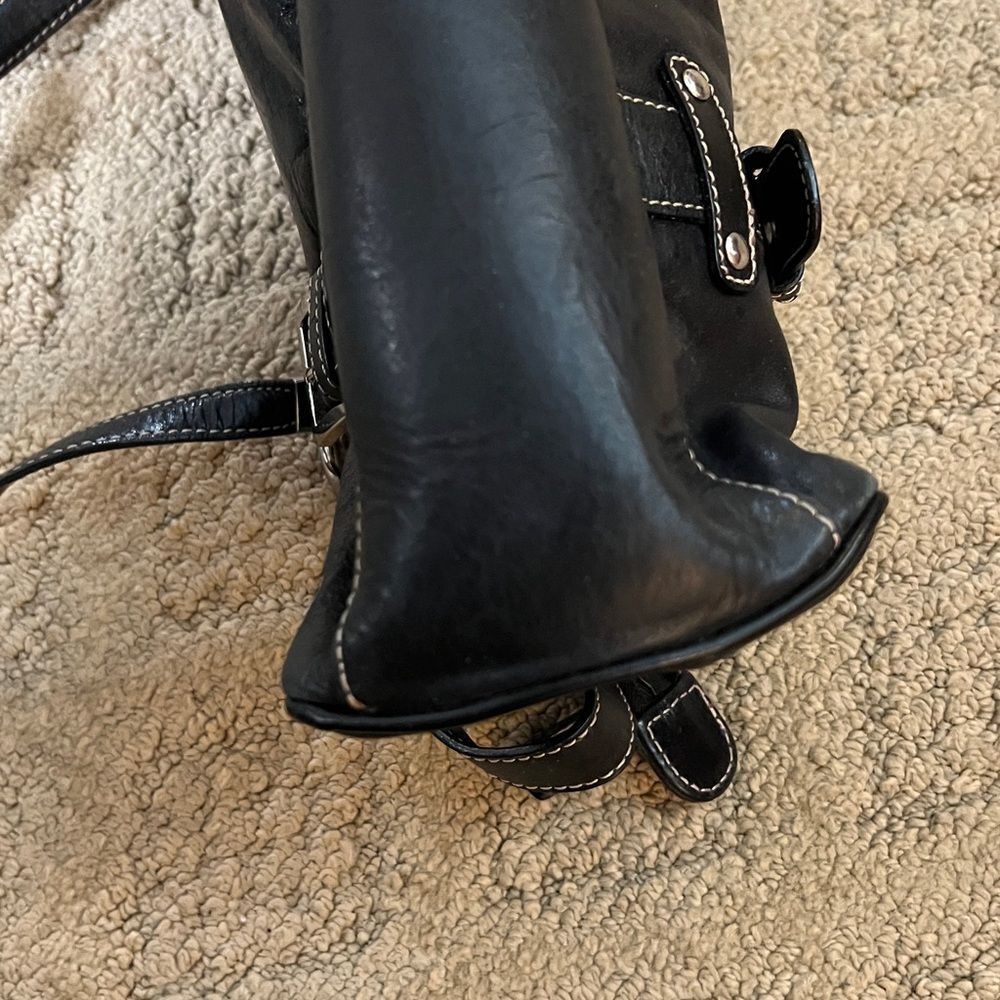 Franco Sarto Black Handbag with Silver Buckle Details - Picture 4 of 10